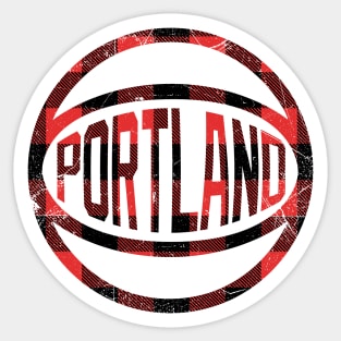 Portland Retro Ball - Lumberjack White 2 Sticker